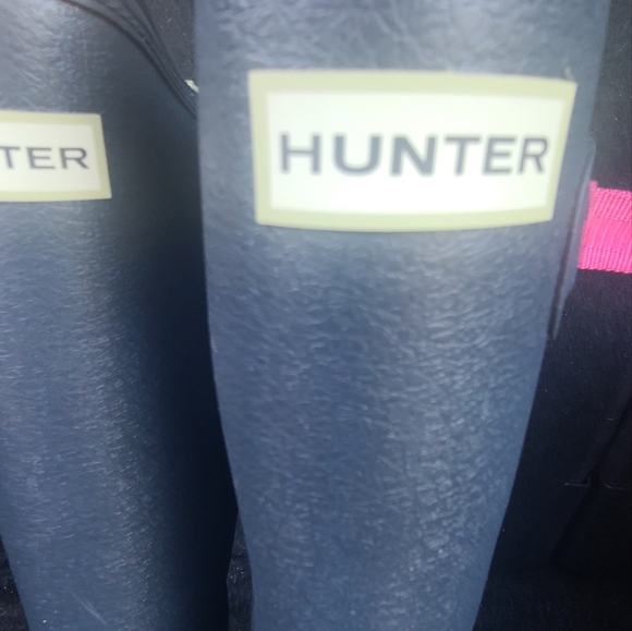 Lightly worn-Hunter Field Huntress Tall Rain Boots in Navy Women's Size 7 - Picture 3 of 9